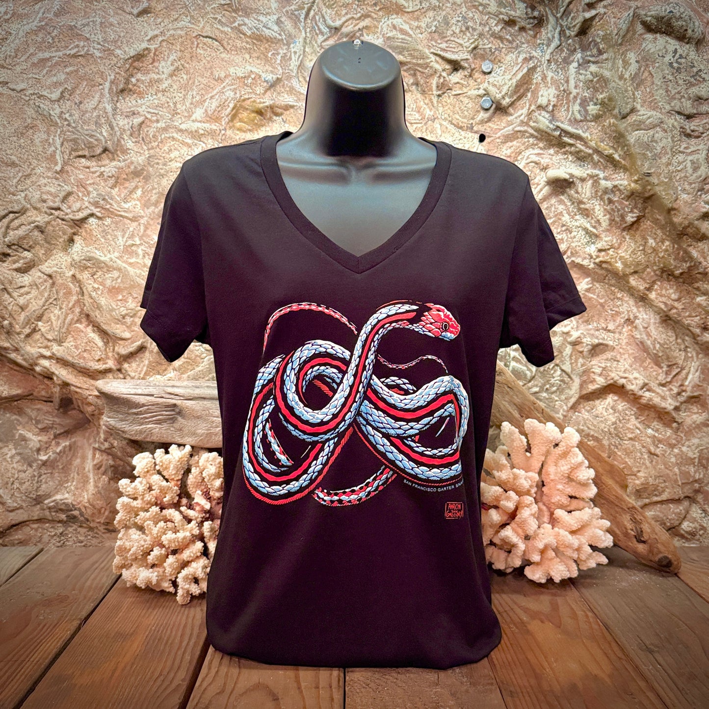 San Francisco Garter Snake Women’s V-Neck T-Shirt