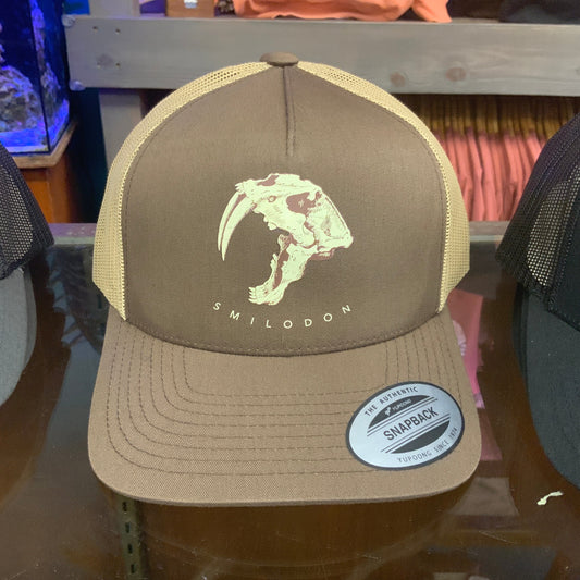 Smilodon "Sabertooth Cat" Skull Trucker Hat