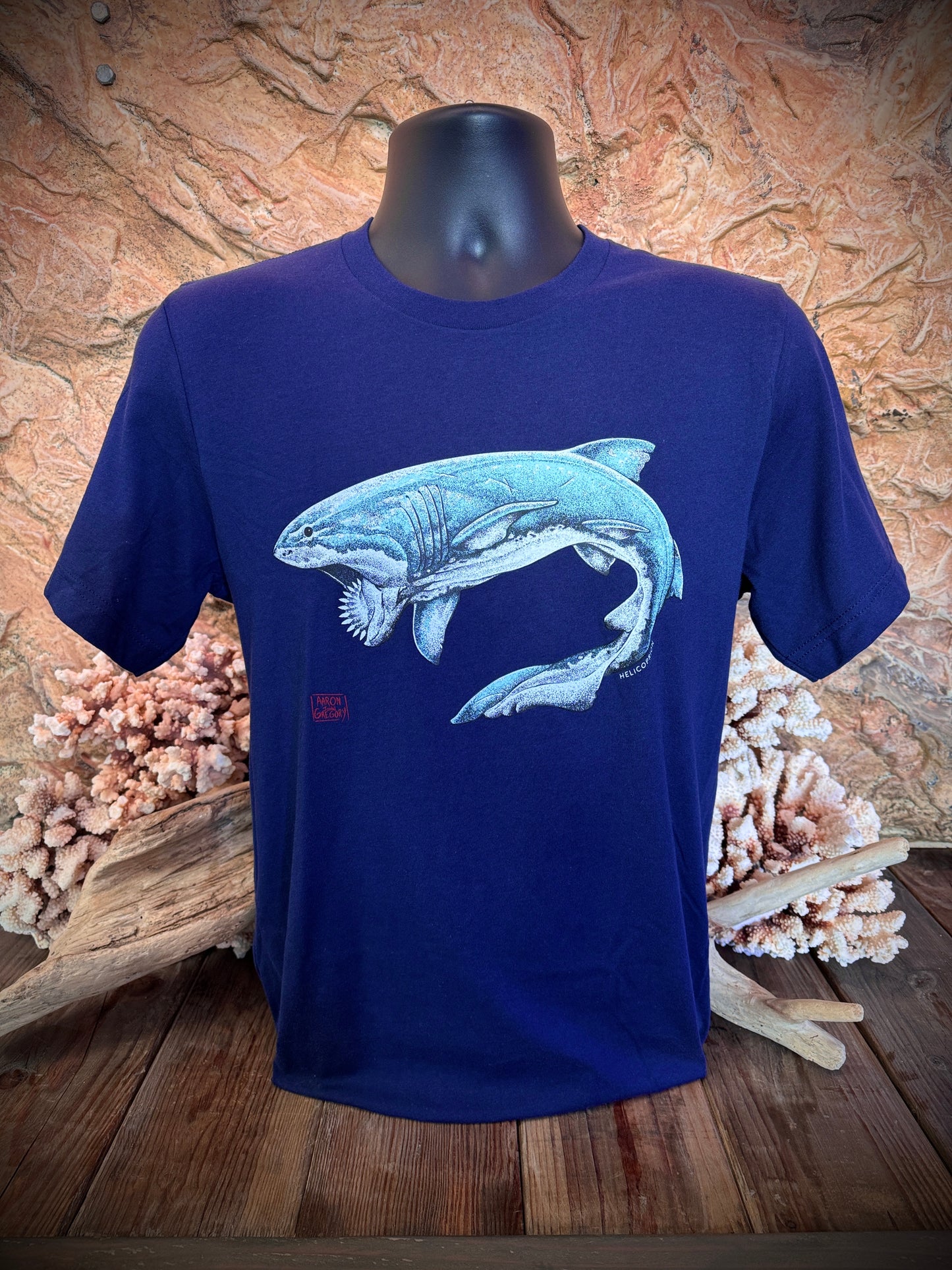 Helicoprion Unisex T-Shirt (Navy)