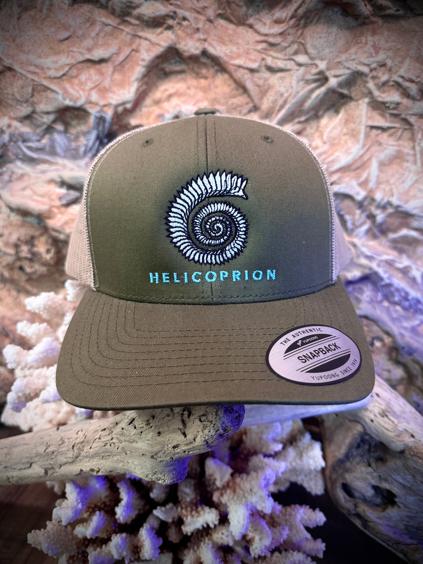 Helicoprion Tooth Whorl - embroidered hat